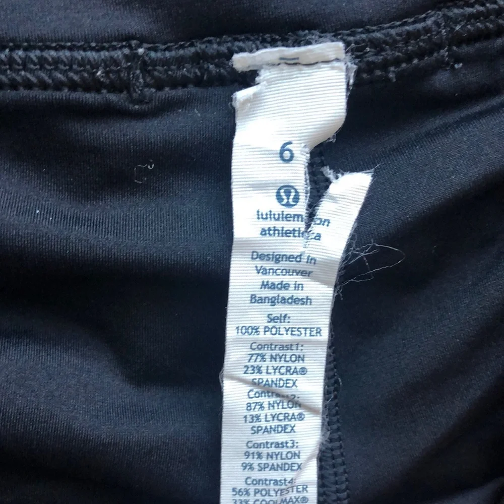 Lululemon Athletica Black Skort Size 6